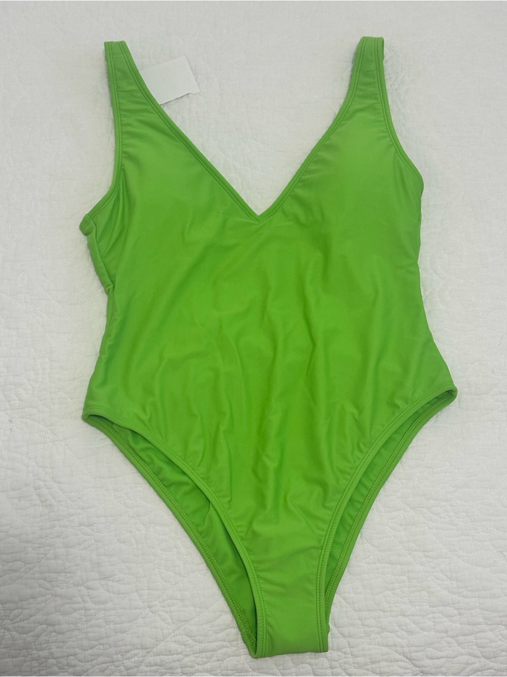 Xhilaration V-Neck One-Piece Swimsuit in Lime Green